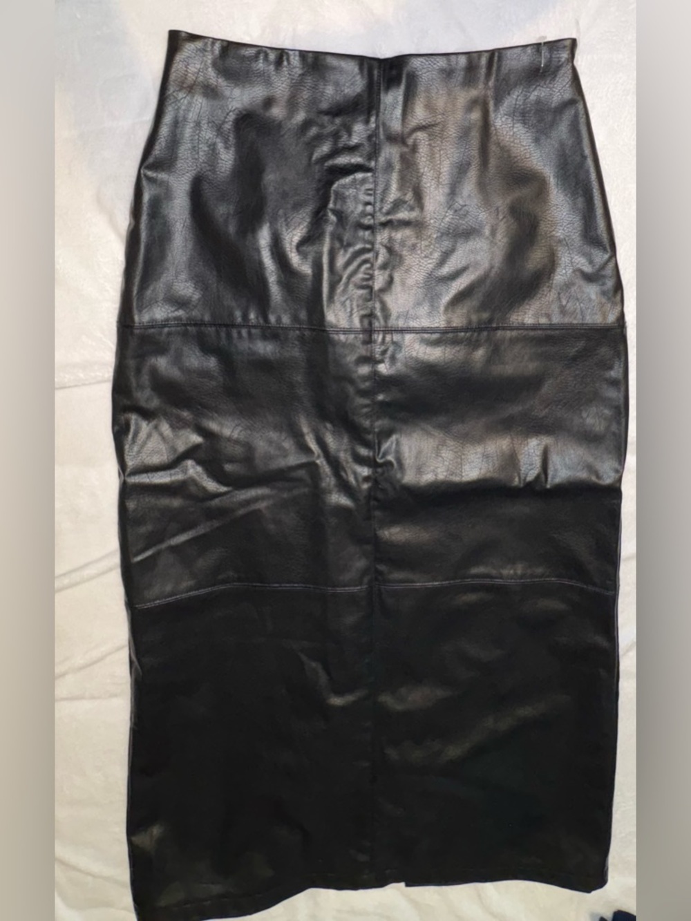 Topshop Black Faux Leather Pencil Skirt